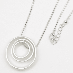 3 Ring Necklace Silver