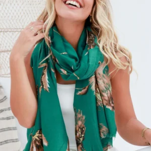 Abstract floral scarf Green